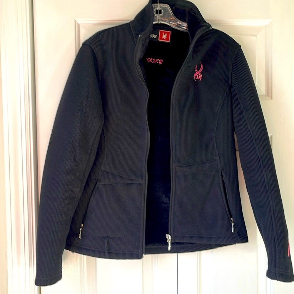 Spyder black zip up fleece jacket